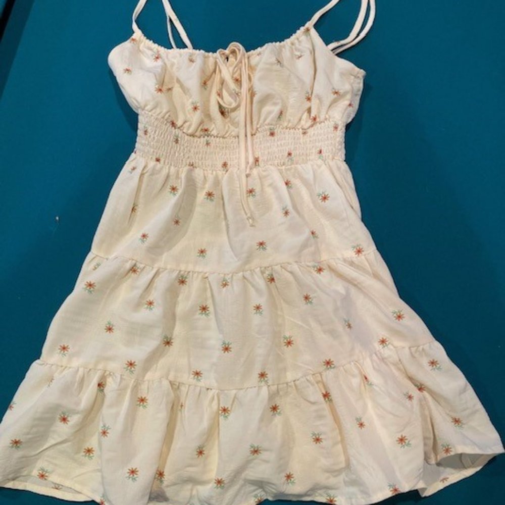 Yellow flowered sundress size small